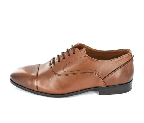 MENS FORMAL TOE CAP STITCH DETAIL LEATHER FORMAL /CASUAL SHOES