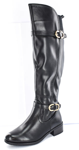 LADIES FAUX LEATHER WINTER RIDER LONG BOOTS