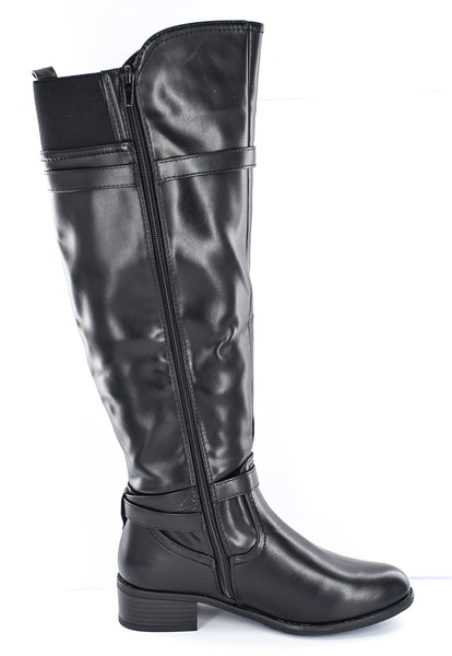 LADIES FAUX LEATHER WINTER RIDER LONG BOOTS