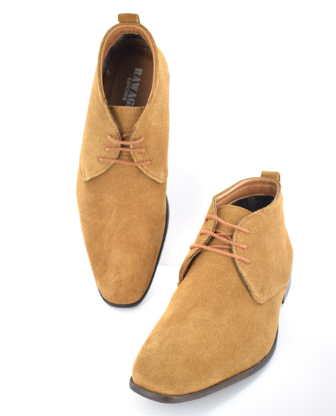 MEN'S TAN SUEDE DESERT ANKLE LACE UP BOOTS