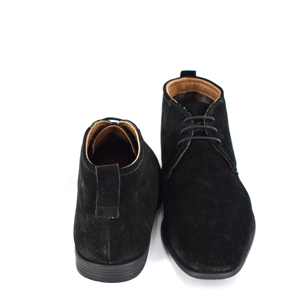 MEN'S BLACK SUEDE DESERT ANKLE LACE UP BOOTS