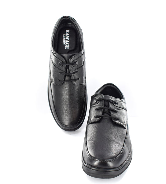 MEN'S BLACK LACEUP GENUINE LEATHER FORMAL/CASUAL SHOES