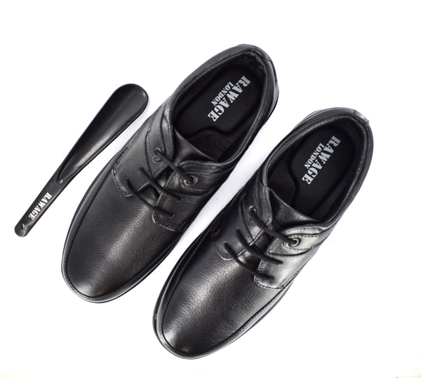 MEN'S BLACK LACEUP GENUINE LEATHER FORMAL/CASUAL SHOES