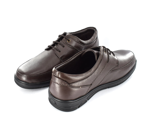 MEN'S BROWN LACEUP GENUINE LEATHER FORMAL/CASUAL SHOES