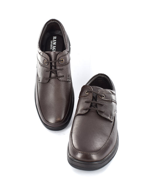 MEN'S BROWN LACEUP GENUINE LEATHER FORMAL/CASUAL SHOES