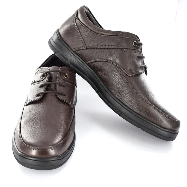 MEN'S BROWN LACEUP GENUINE LEATHER FORMAL/CASUAL SHOES