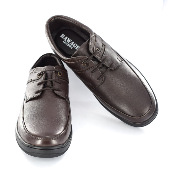 MEN'S BROWN LACEUP GENUINE LEATHER FORMAL/CASUAL SHOES