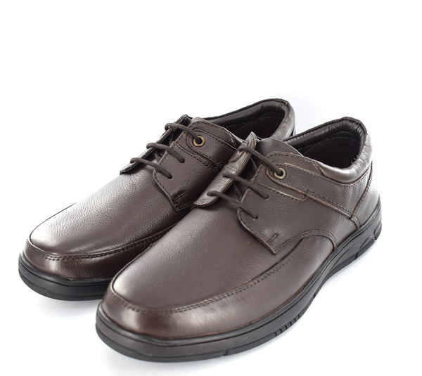 MEN'S BROWN LACEUP GENUINE LEATHER FORMAL/CASUAL SHOES