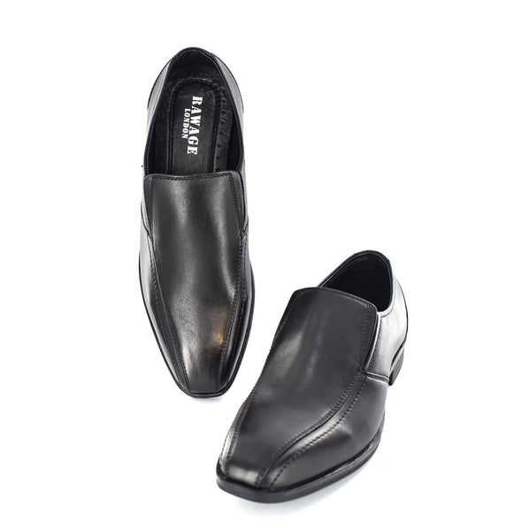 Mens Black Genuine Leather Casual/Formal Slip On Shoes