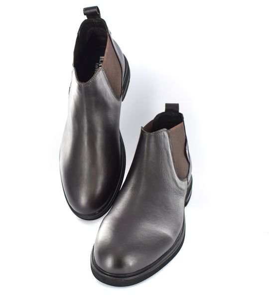 MENS BROWN GENUINE LEATHER LIGHT WEIGHT CHELSEA BOOTS