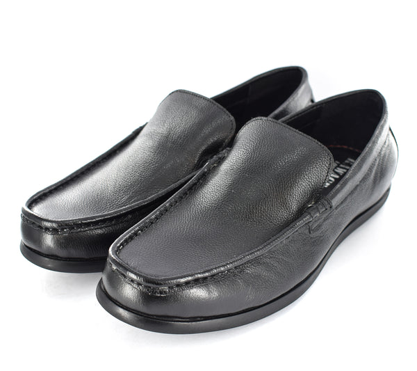 MEN'S BLACK DRIVING LEATHER SLIP ON SHOES