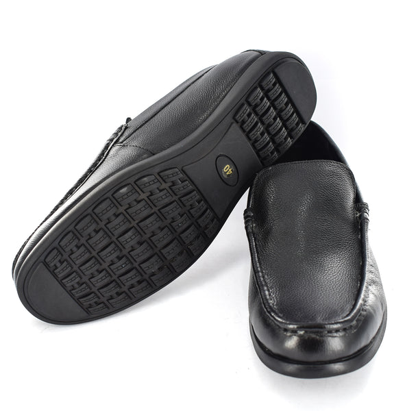 MEN'S BLACK DRIVING LEATHER SLIP ON SHOES