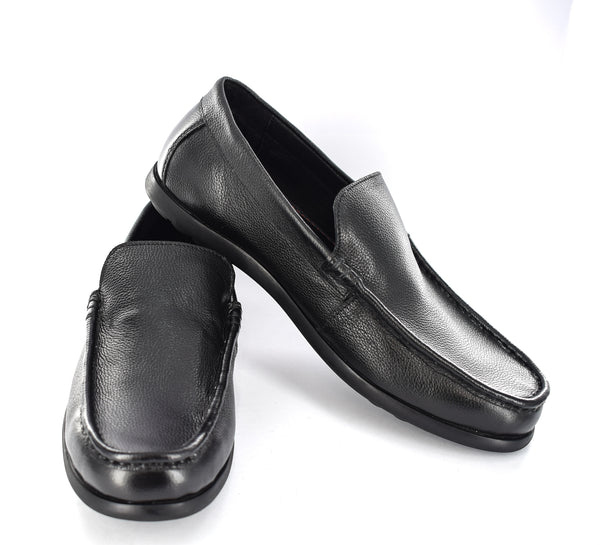 MEN'S BLACK DRIVING LEATHER SLIP ON SHOES