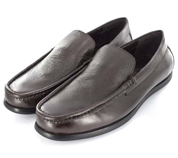 MEN'S BROWN DRIVING LEATHER SLIP ON SHOES