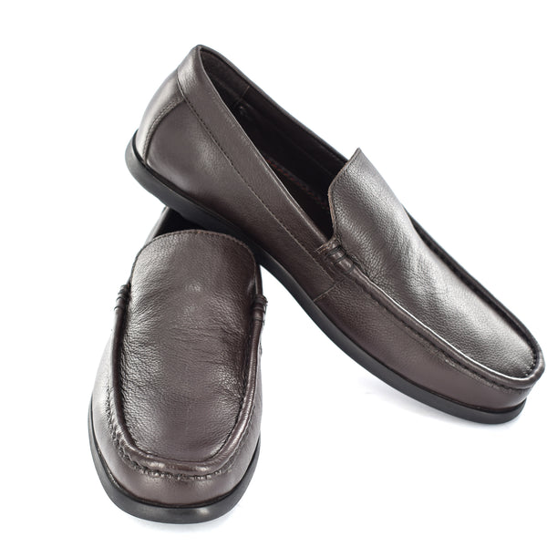 MEN'S BROWN DRIVING LEATHER SLIP ON SHOES