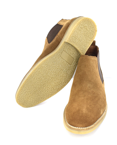 MENS TAN GENUINE SUEDE CHELSEA BOOTS