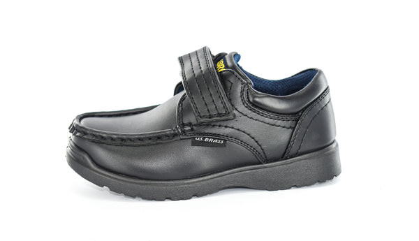 KIDS/BOYS BLACK TOUCH FASTENING BOAT SCHOOL SHOES UK SIZE 8-5