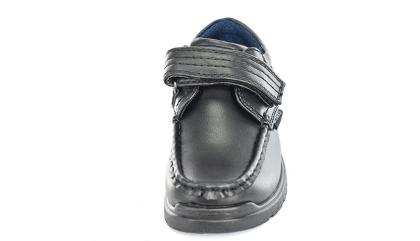 KIDS/BOYS BLACK TOUCH FASTENING BOAT SCHOOL SHOES UK SIZE 8-5