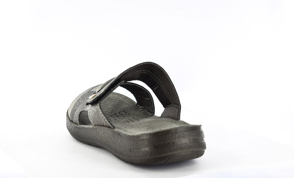 MENS GREY TOUCH FASTENING SUMMER SLIPPERS/SANDALS/MULE