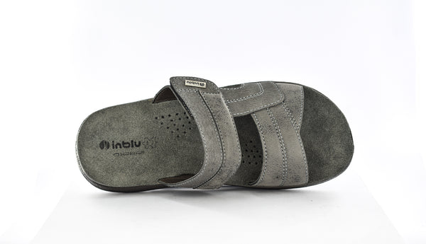 MENS GREY TOUCH FASTENING SUMMER SLIPPERS/SANDALS/MULE