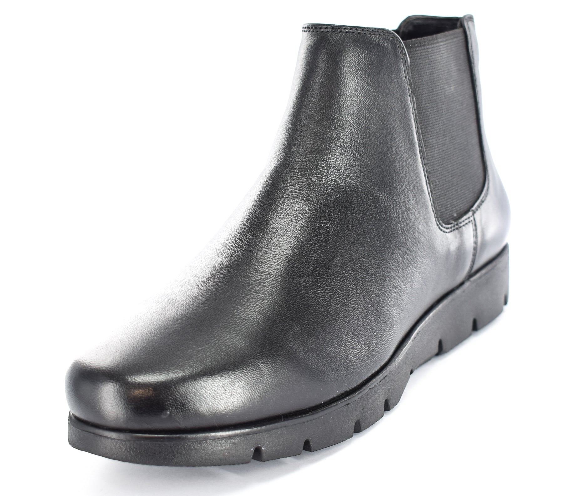 Ladies Black Leather Slip On Chelsea/ Ankle Boots