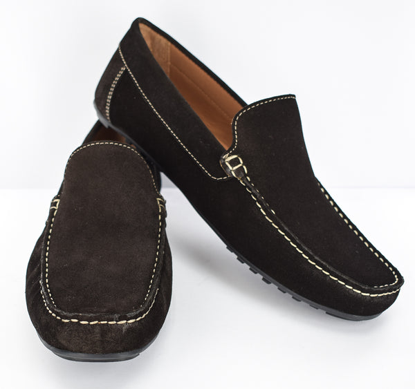 MENS BROWN ORIGINAL SUEDE CASUAL SLIP ON LOAFERS/SHOES/MOCCASIN