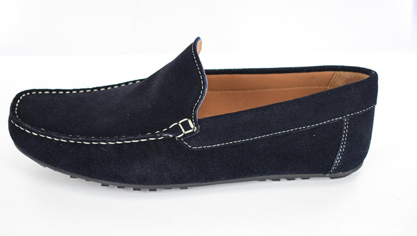 MENS NAVY ORIGINAL SUEDE CASUAL SLIP ON LOAFERS/SHOES/MOCCASIN