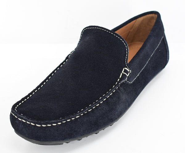 MENS NAVY ORIGINAL SUEDE CASUAL SLIP ON LOAFERS/SHOES/MOCCASIN