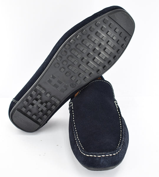 MENS NAVY ORIGINAL SUEDE CASUAL SLIP ON LOAFERS/SHOES/MOCCASIN