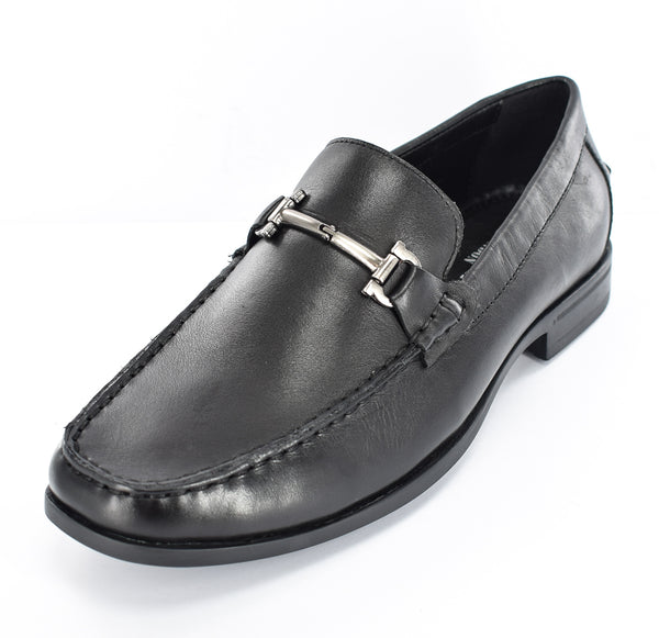 MENS SMART BLACK SNAFFLE LEATHER FORMAL/CASUAL SLIP ON SHOES/LOAFERS