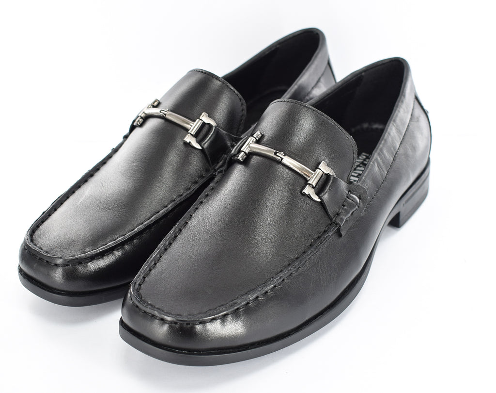 Mens smart hot sale black loafers