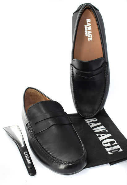 MENS GENUINE LEATHER FORMAL/CASUAL SLIP ON LOAFERS/MOCCASIN