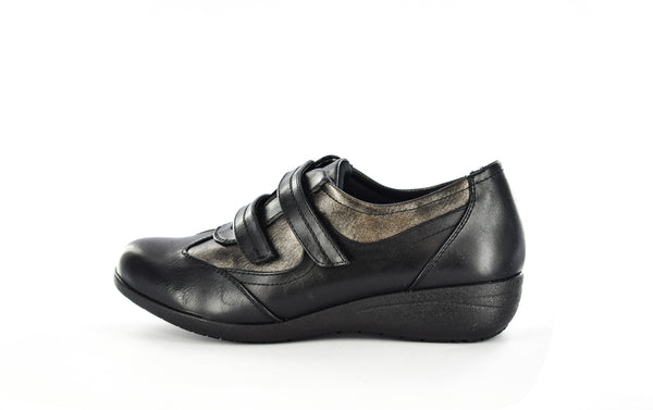 Women/Ladies Black/pewter Double strap Casual Shoes