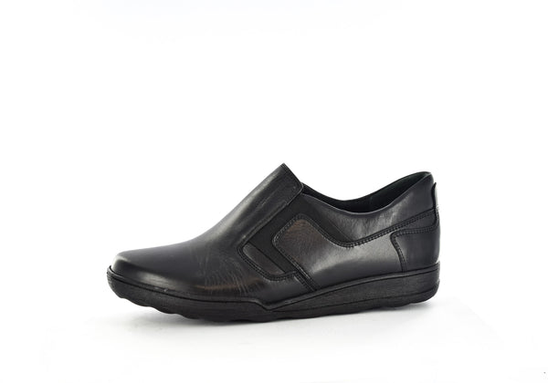 Ladies Black Leather Formal / Casual Twin Gusset Shoes