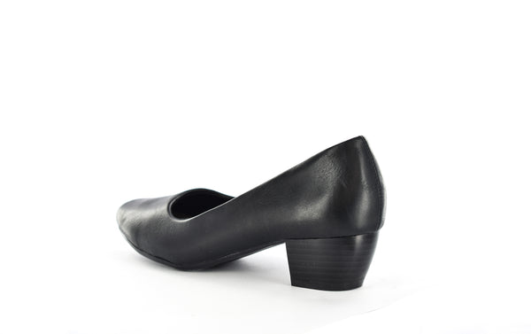 Women/Ladies Black Low Plain Block Formal/Casual Court Shoes