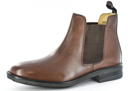 Mens Brown Genuine Leather Chelsea Boots