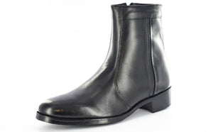 Mens Black Leather Inside Zip Ankle Boot