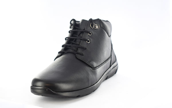 Mens Black Waterproof Leather Lace-up Boots