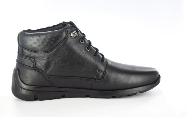 Mens Black Waterproof Leather Lace-up Boots