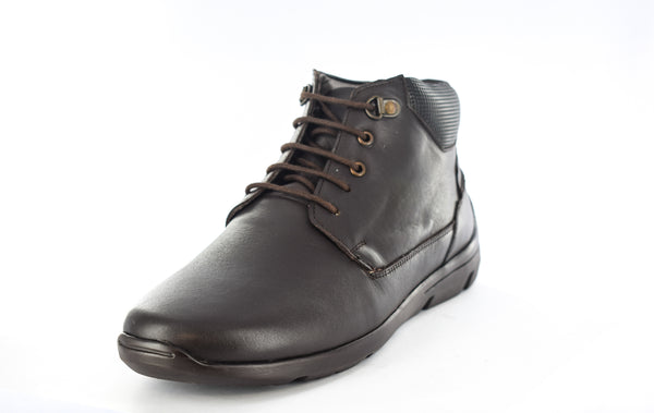 Mens Brown Waterproof Leather Lace Up Boots