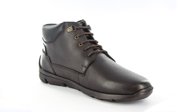 Mens Brown Waterproof Leather Lace Up Boots