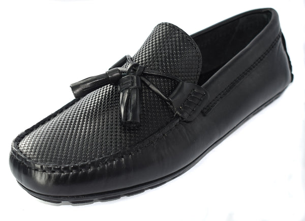 MENS LEATHER FORMAL/CASUAL SLIP ON TASSELED LOAFERS