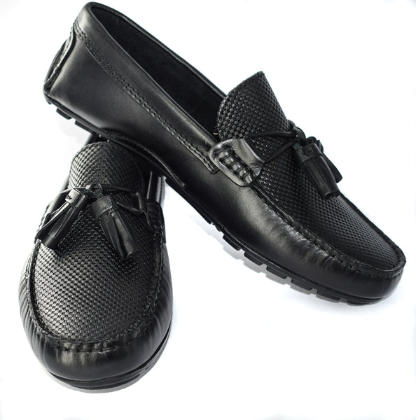 MENS LEATHER FORMAL/CASUAL SLIP ON TASSELED LOAFERS