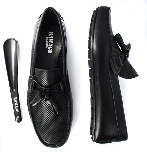 MENS LEATHER FORMAL/CASUAL SLIP ON TASSELED LOAFERS