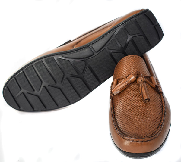 MENS LEATHER FORMAL/CASUAL SLIP ON TASSELED SHOES/LOAFERS