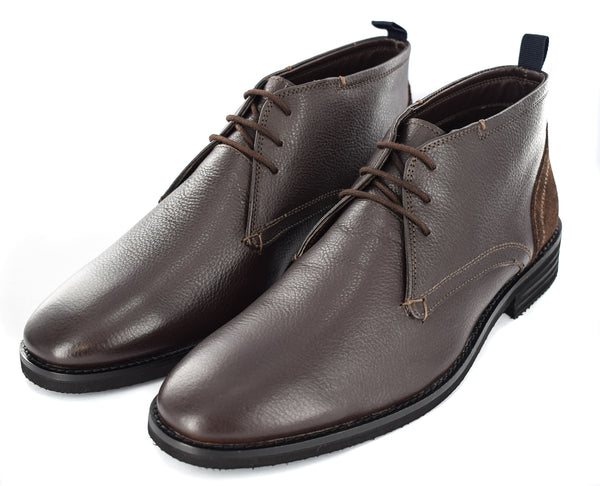 Mens Brown Lace-up Leather Formal/Casual Boots