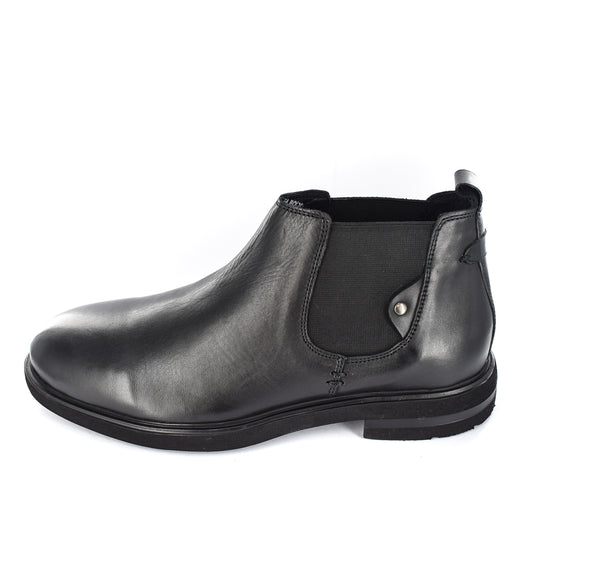 MENS BLACK GENUINE LEATHER LIGHT WEIGHT CHELSEA BOOTS