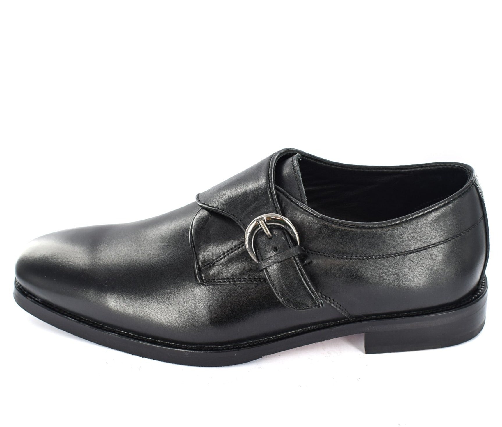 MENS LEATHER MONK SINGLE BUCKLE FORMAL/CASUAL SHOES