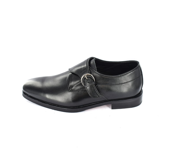 MENS LEATHER MONK SINGLE BUCKLE FORMAL/CASUAL SHOES