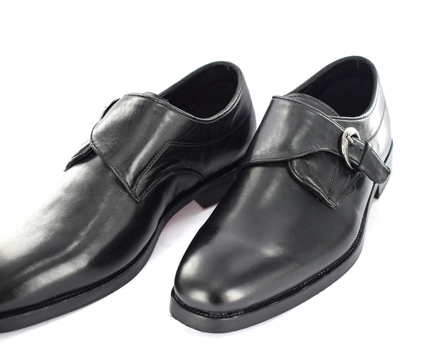 MENS LEATHER MONK SINGLE BUCKLE FORMAL/CASUAL SHOES